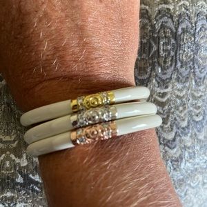 3 White Buddha girl Bracelets